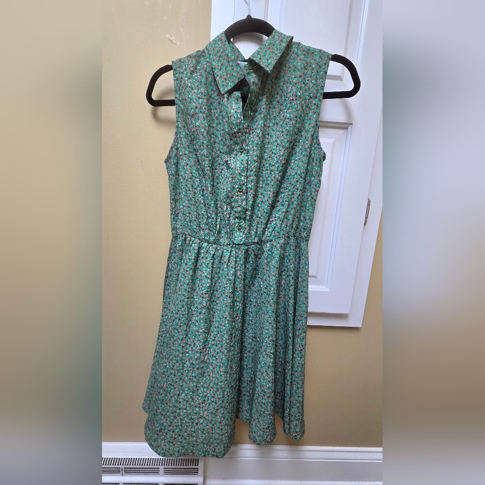 Allegra K Green Floral Dress